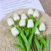 Künstlicher Tulpenstrauß - Milchig / 10 Stück - Vivari Livings